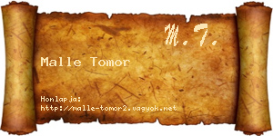 Malle Tomor névjegykártya